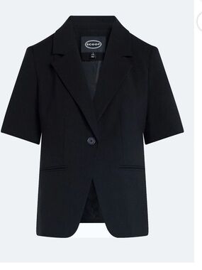 Scoop NYC Black Short-Sleeve Tailored Blazer XS